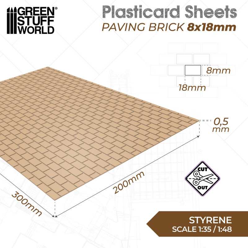 GSW Plasticard - Paving Brick 8x18mm - Image 2
