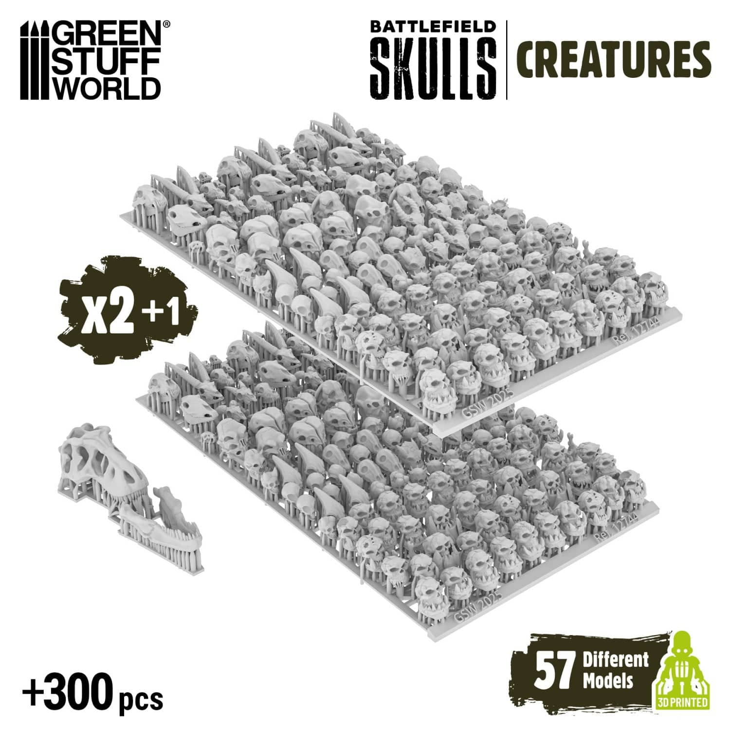 GSW Resin Basing Set - 300x Battlefield Creature Skulls - Image 3