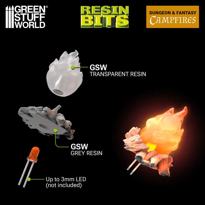 GSW Resin Basing Set - Campfires for 3mm LED - Image 2