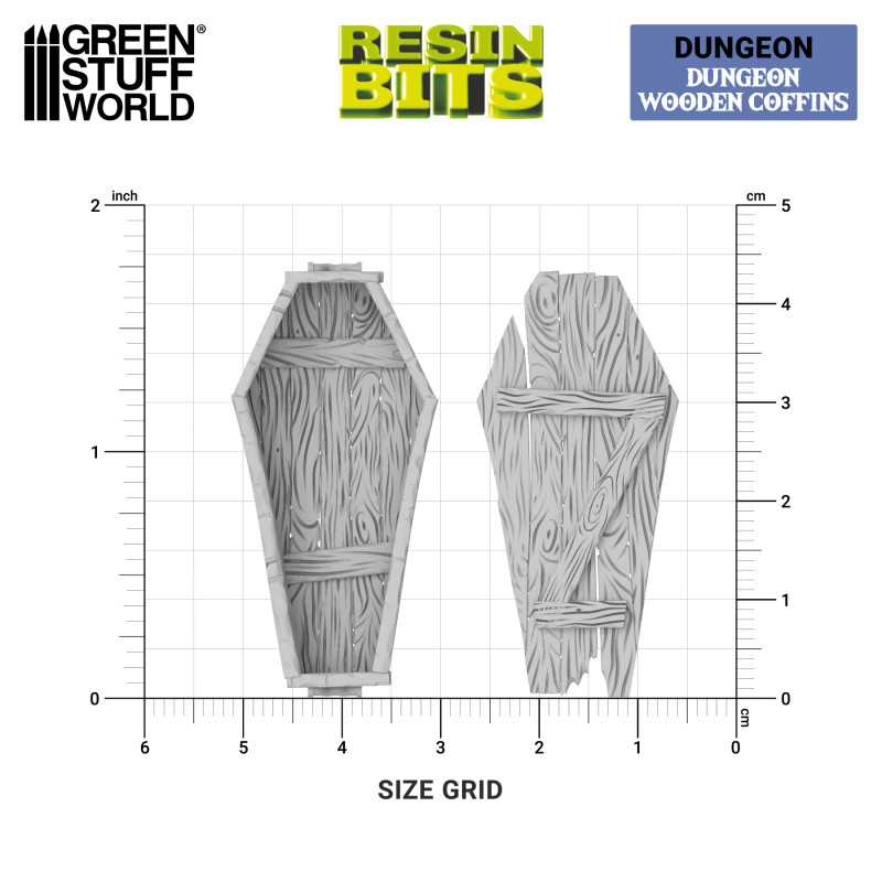 GSW Resin Basing Set - Dungeon Wooden Coffins 1:48 - Image 3