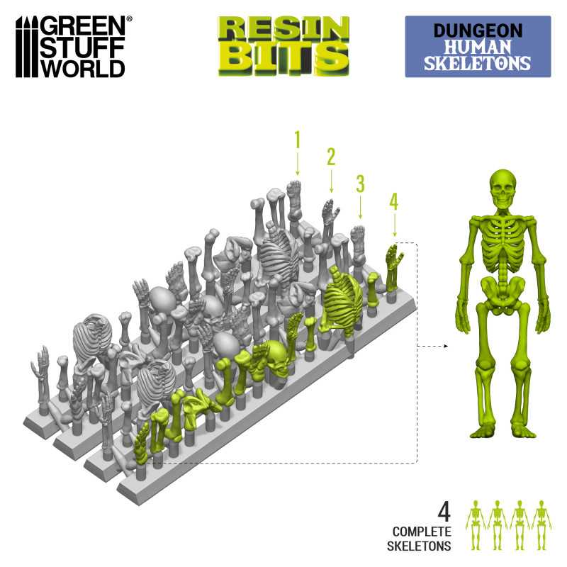 GSW Resin Basing Set - Human Skeletons 1:48 - Image 3