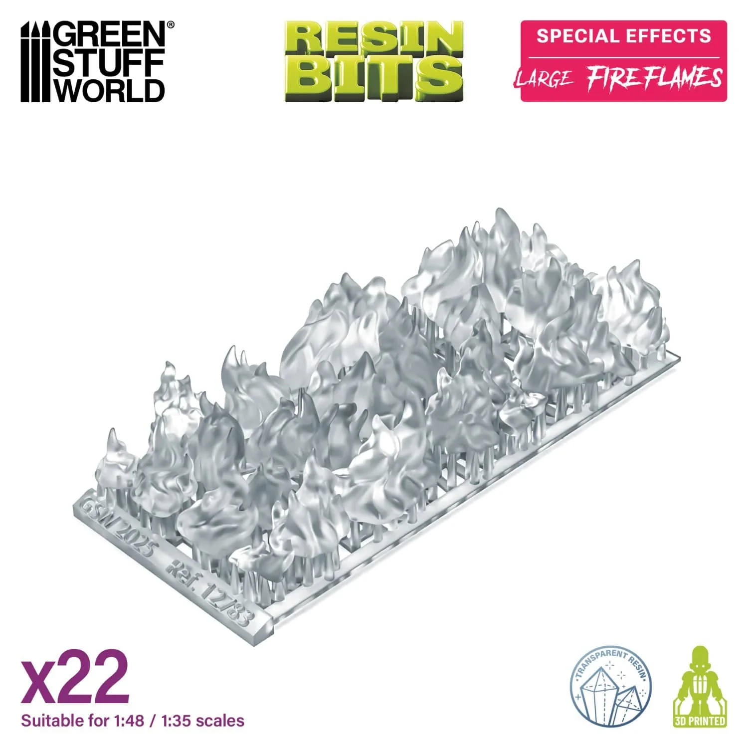 GSW Resin Basing Set - Large Fire Flames - Image 3