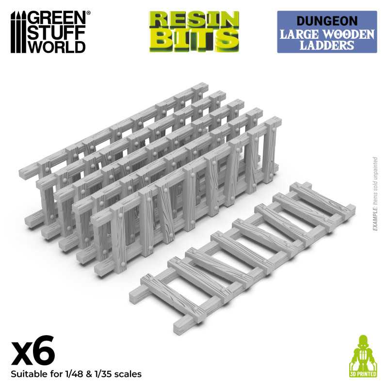 GSW Resin Basing Set - Large Wooden Ladders 1:48-1:35 - Image 2