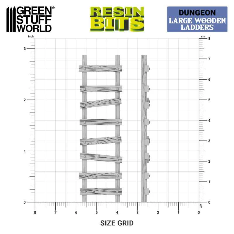 GSW Resin Basing Set - Large Wooden Ladders 1:48-1:35 - Image 3