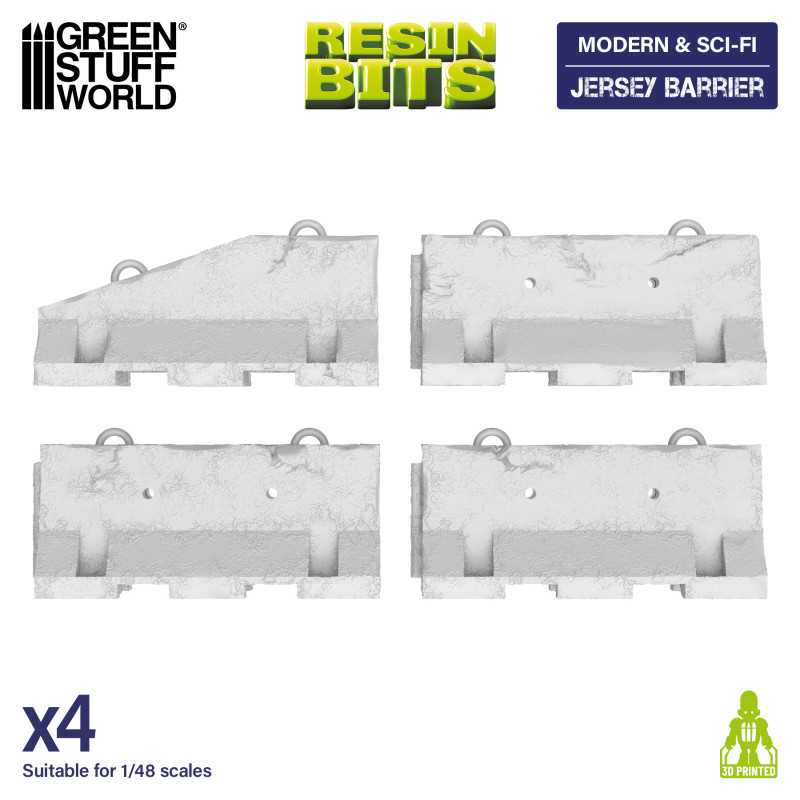 GSW Resin Basing Set - Modern & Sci-fi Broken Jersey Barriers - Image 2