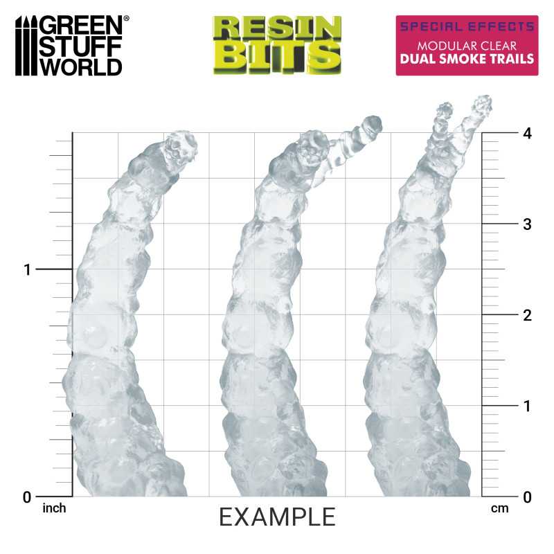 GSW Resin Basing Set - Modular Clear Dual Smoke Trails for Jump Packs - Image 2