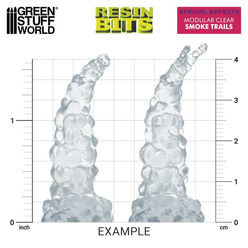 GSW Resin Basing Set - Modular Clear Smoke Trails for Jump Packs - Image 2
