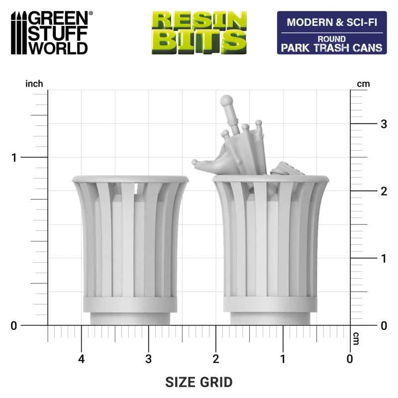 GSW Resin Basing Set - Round Park Trash Cans - Image 2