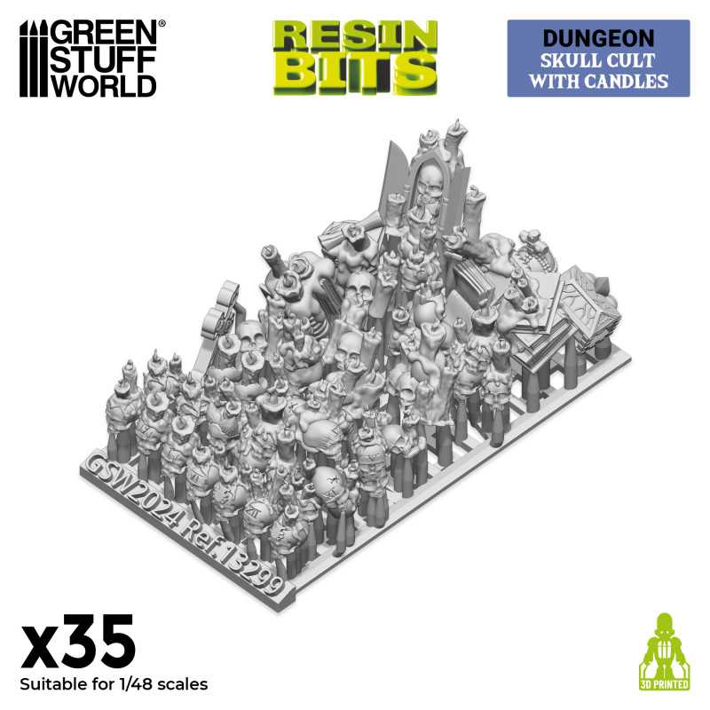 GSW Resin Basing Set - Skull Cult with candles 1:48 - Image 2