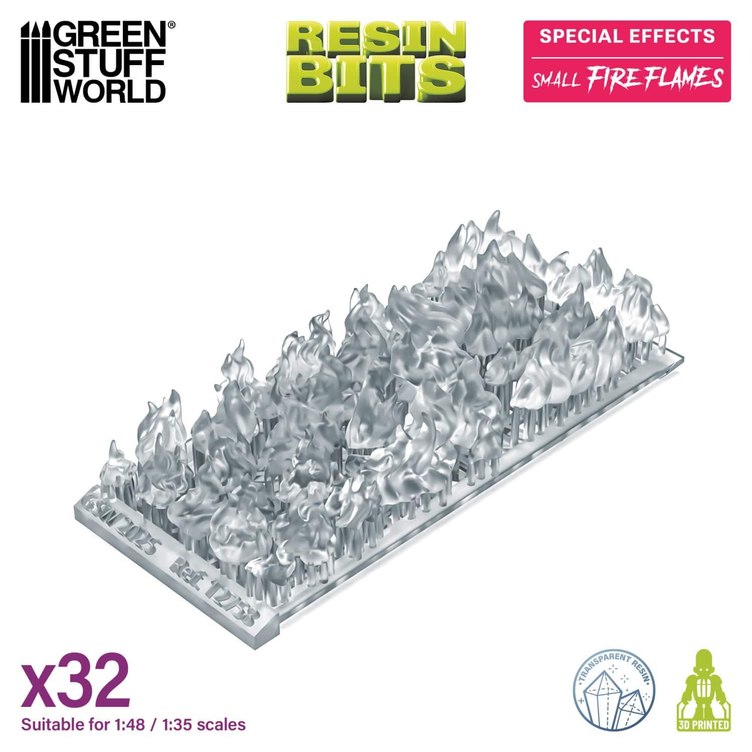 GSW Resin Basing Set - Small Fire Flames 1:48 & 1:35 - Image 3