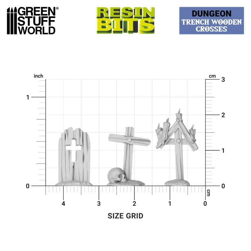 GSW Resin Basing Set - Trench Wooden Crosses 1:48-1:35 - Image 3