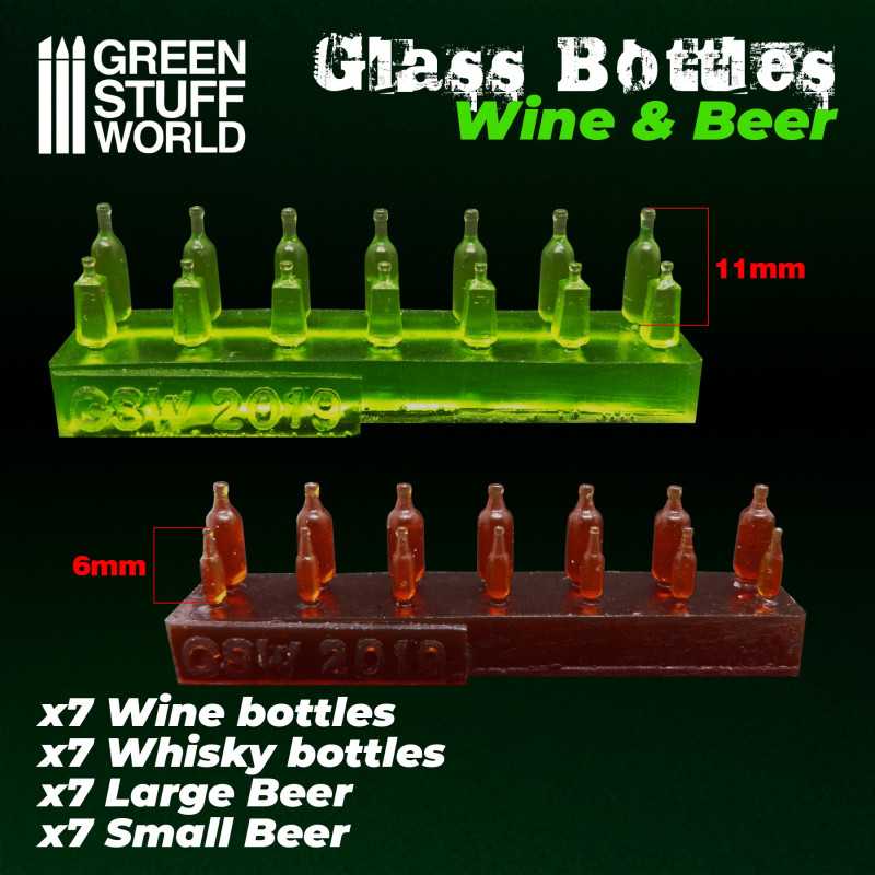GSW Resin Basing Set - Wine and Beer Bottles - Clear - Image 2