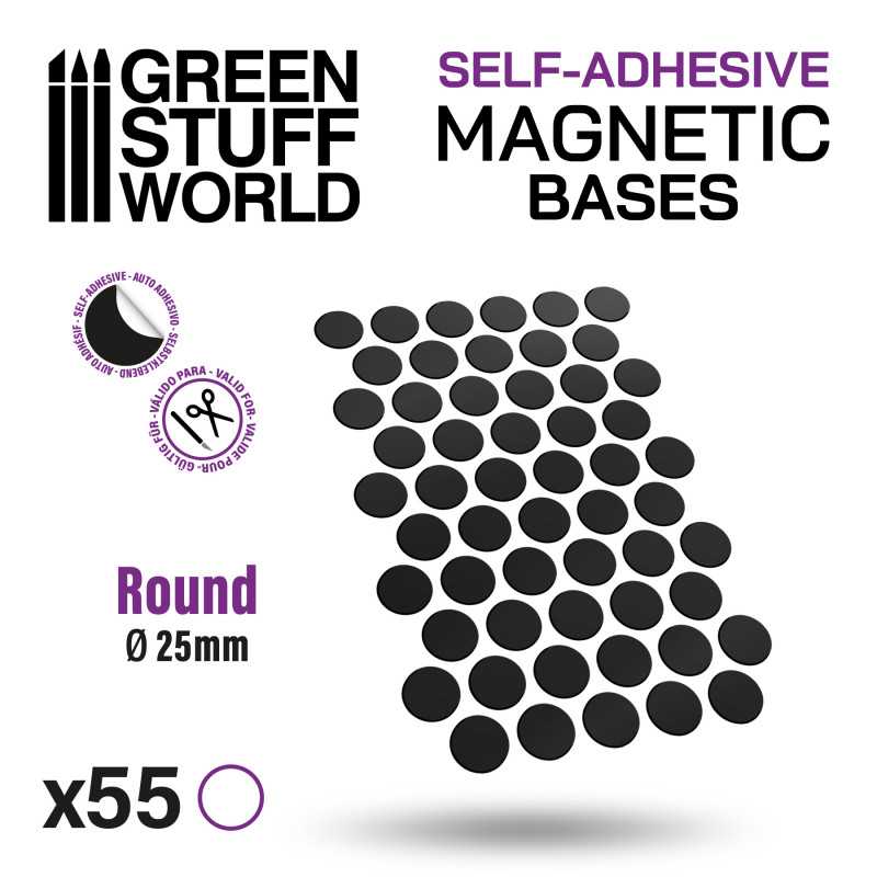 GSW Magnetic Adhesive Sheets - Precut Bases Sizes - 25mm