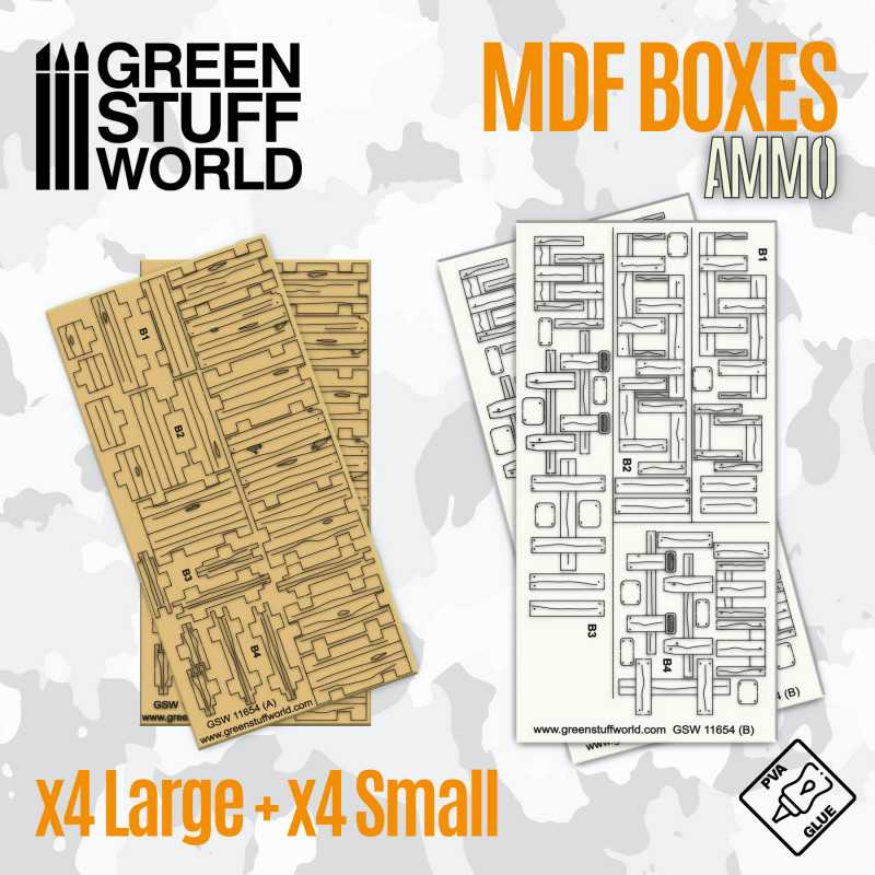 GSW MDF Diorama kit - Wooden Ammo Boxes x8 - Image 3
