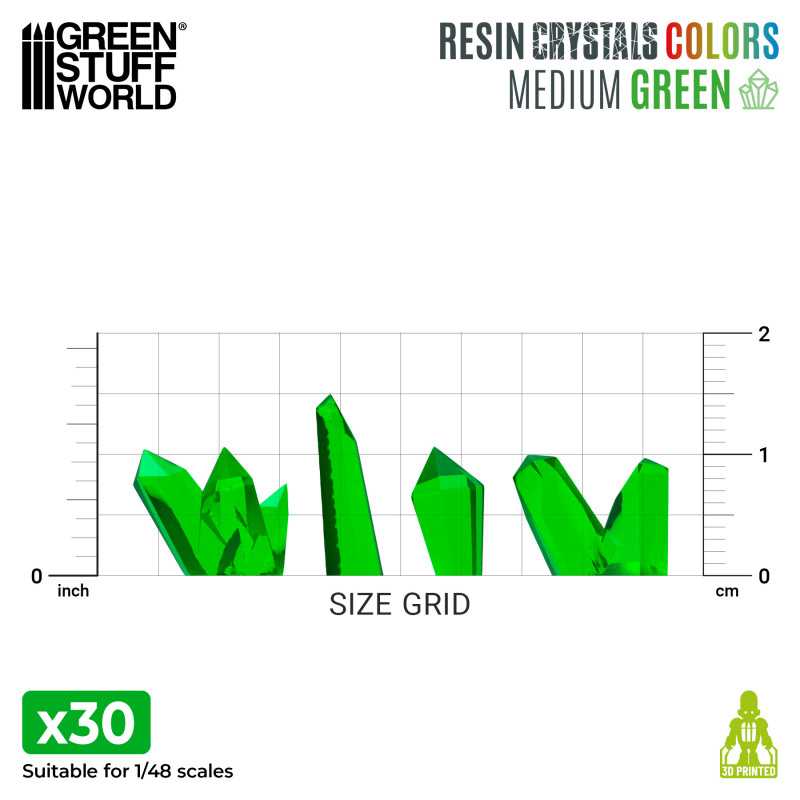 GSW Resin Crystals - Medium GREEN x30