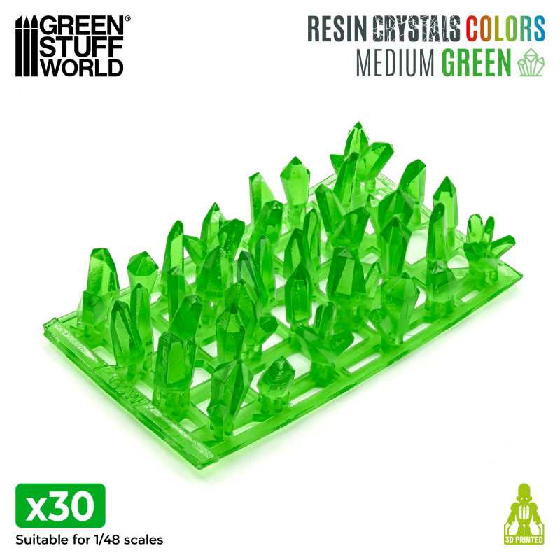 GSW Resin Crystals - Medium GREEN x30 - Image 2