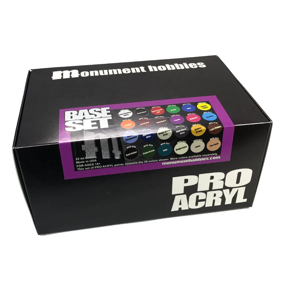 Monument Hobbies Pro Acryl Base Paint Set - 24 Colors - Image 2