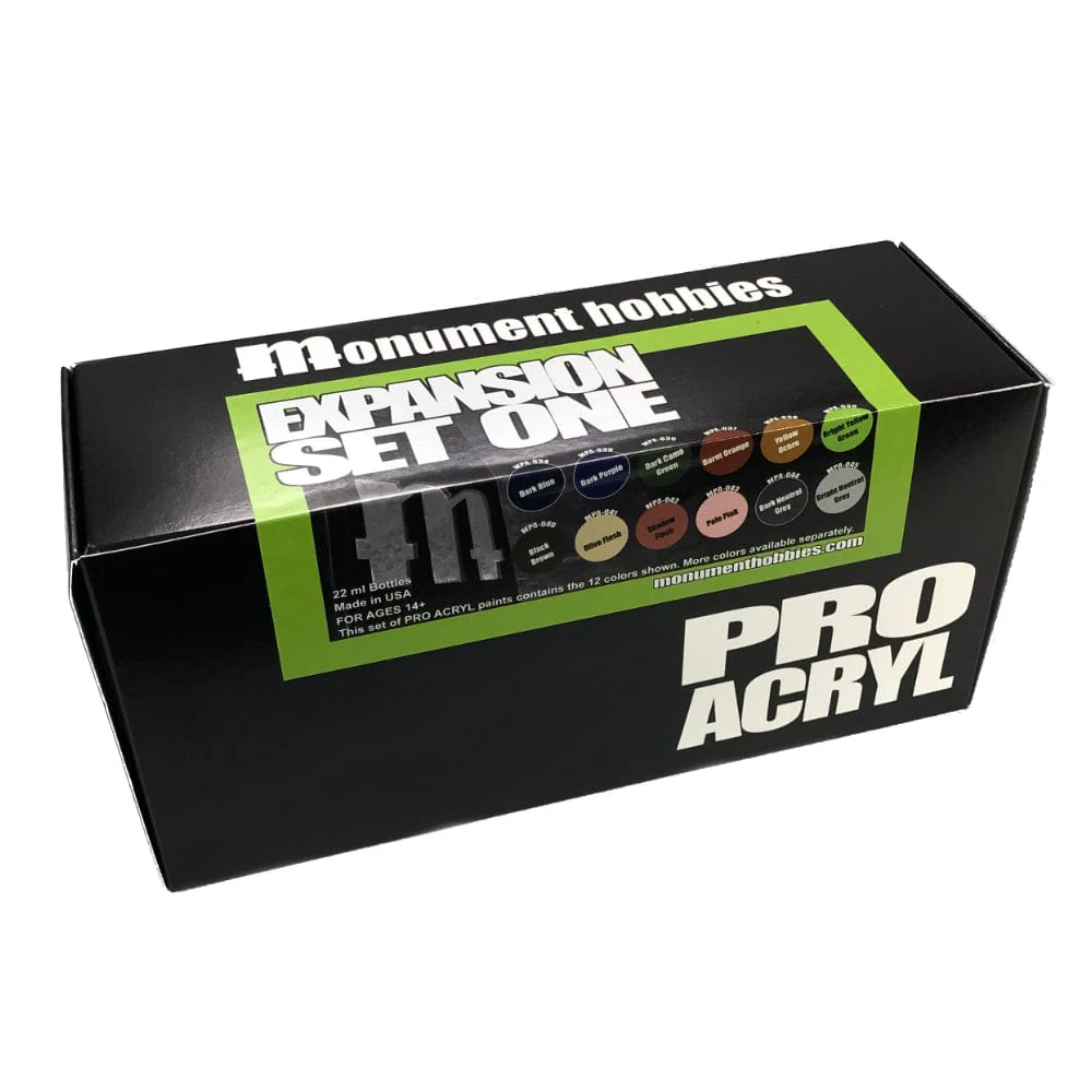 Monument Hobbies Pro Acryl Paint Set #1 - 12 Colors - Image 2
