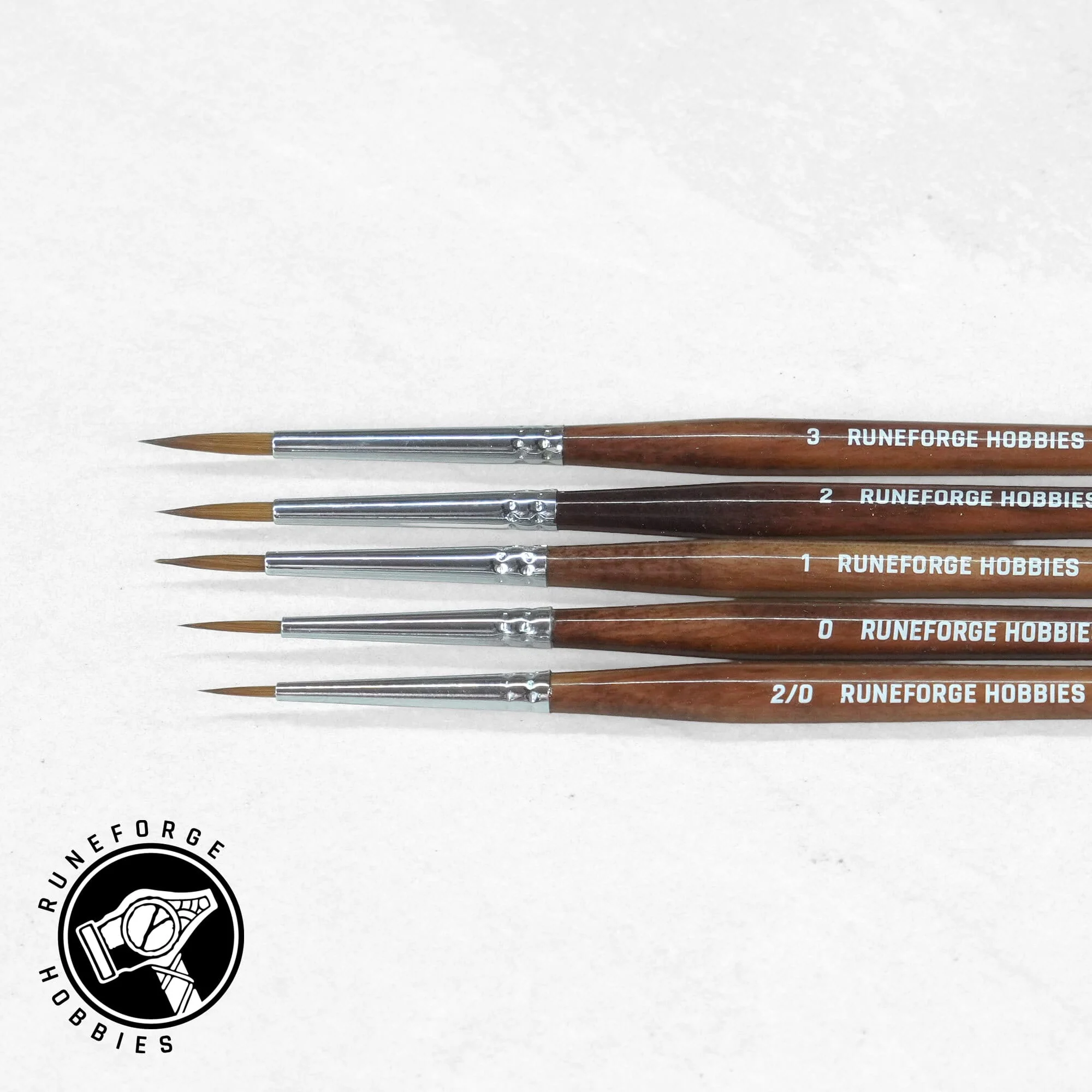Runeforge Hobbies Premium Kolinsky Brush SET - 2/0, 0, 1, 2, 3 - Image 2