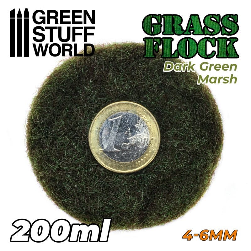 GSW Static Grass Flock 4-6mm - Dark Green Marsh 200ml - Image 2