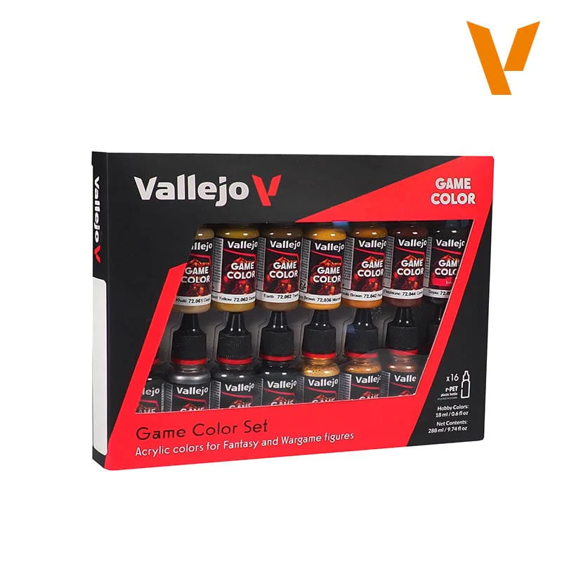 Vallejo Game Color Paint Set - Leather & Metal (16 colors)