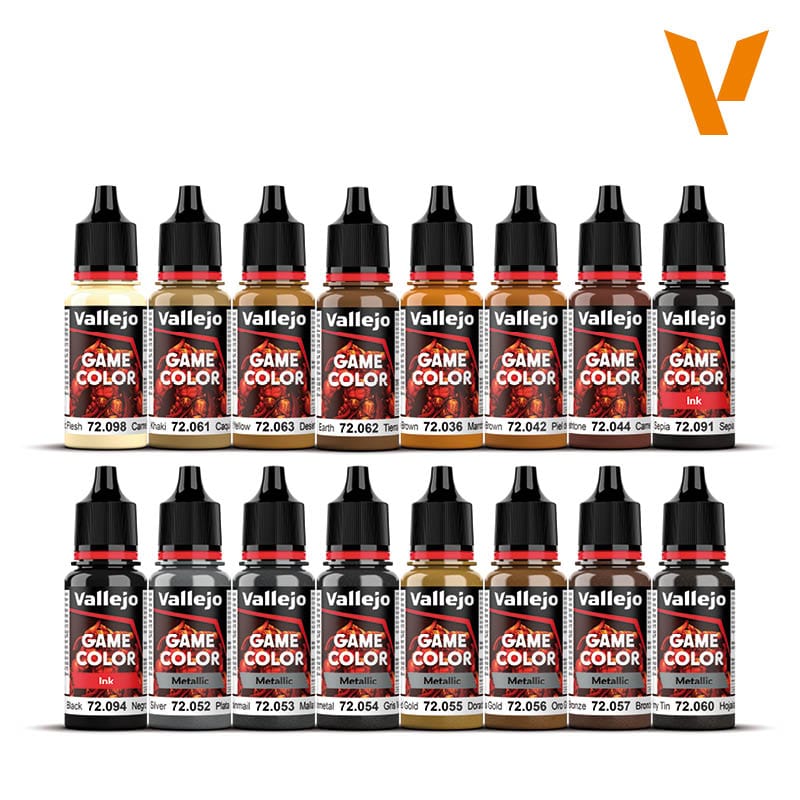 Vallejo Game Color Paint Set - Leather & Metal (16 colors) - Image 2