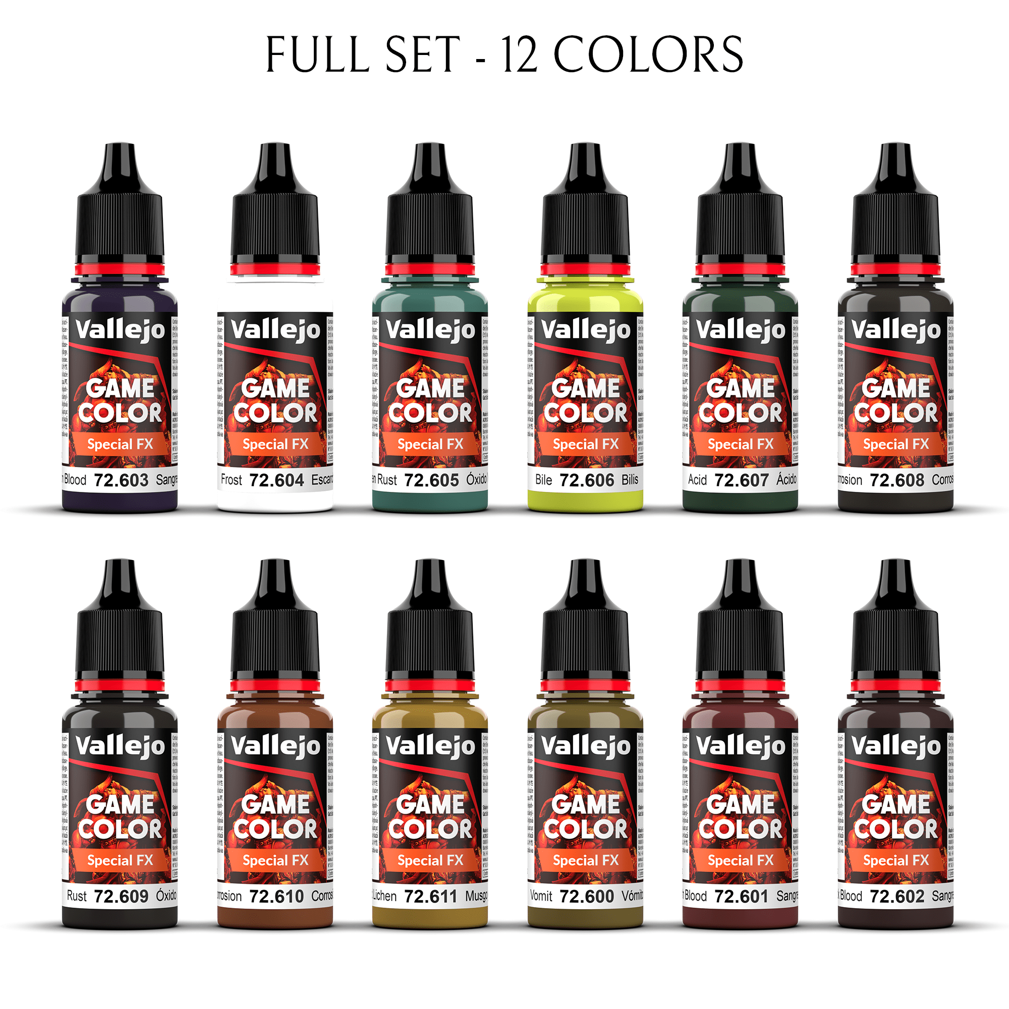 Vallejo Game Special FX 18ml - Full Set of 12 effects