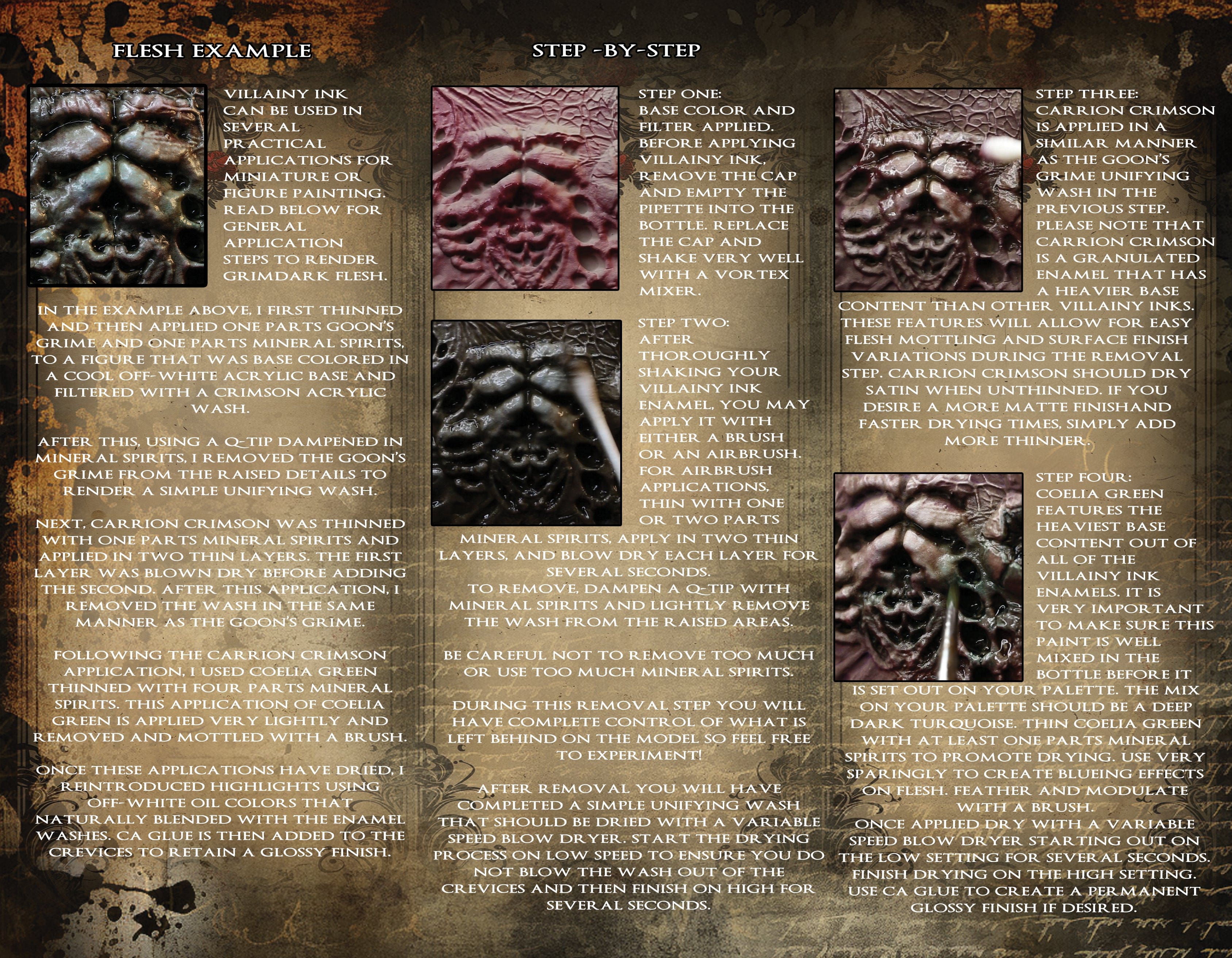 Villainy Inks Phase I - Handcrafted Enamel Washes 30ml - Carrion Crimson - Image 8